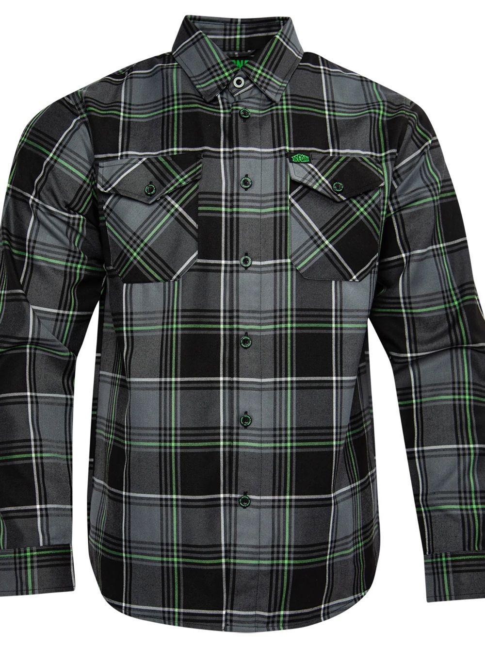 XL Dixxon Flannel The Ghost Ride Brian Deegan Gray Black Green Mens Plaid Shirt